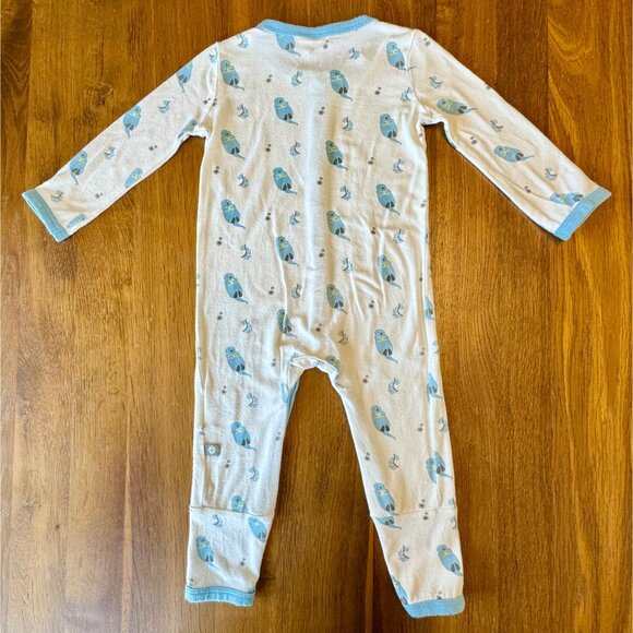 KYTE BABY Cuddle Otter Snap Romper 6-12 Mos Bamboo Playsuit Otters Pajamas HTF - Picture 2 of 6